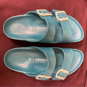 Birkenstock Arizona Essentials- Teal & White